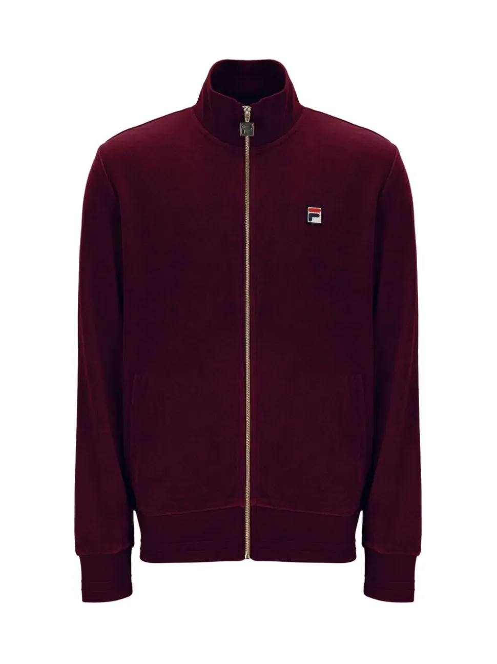 Fila Purple Nero Velour Track Top With Raised Tipping