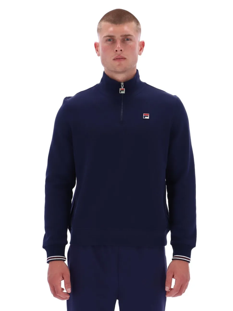 Fila Sky Blue RAMY 2 FBOX Quarter Zip With Tipping At Cuffs Sweatshirt