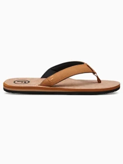 Foamlife Brown Mens Mully Cork Flip Flops