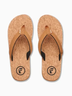 Foamlife Brown Mens Mully Cork Flip Flops