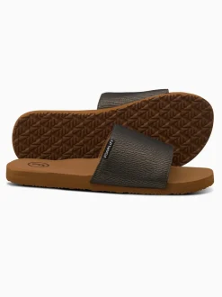 Foamlife Brown Mens Mully Cork Flip Flops
