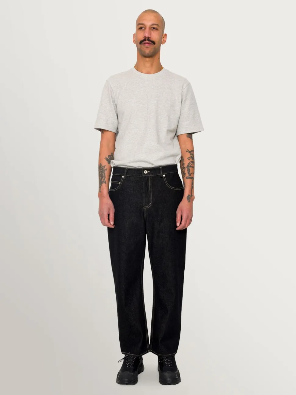 Folk Black Denim Barrel Leg Jeans