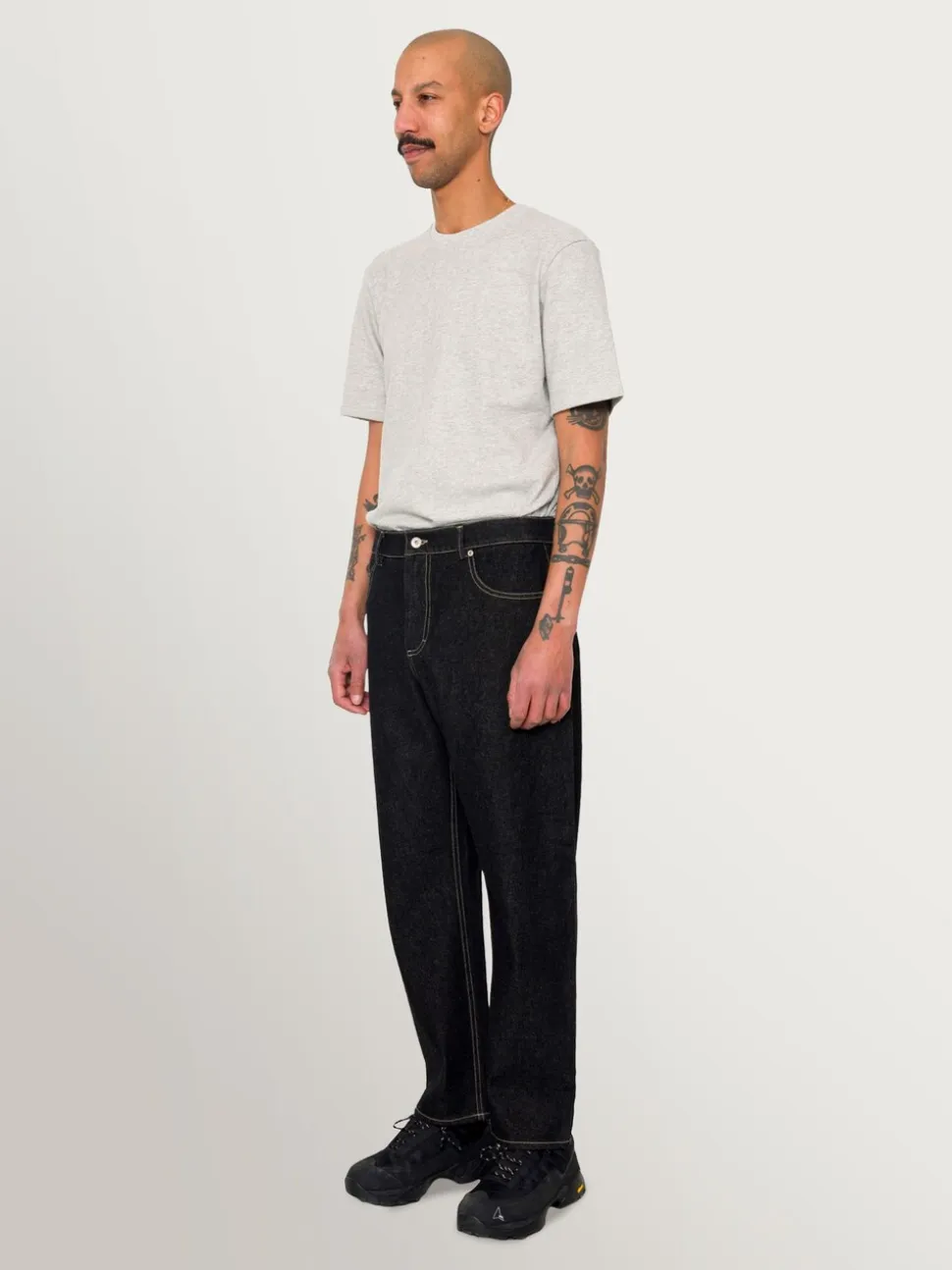 Folk Black Denim Barrel Leg Jeans