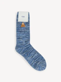 Folk Blue Melange Socks
