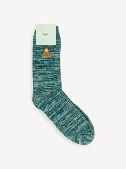 Folk Green Melange Socks