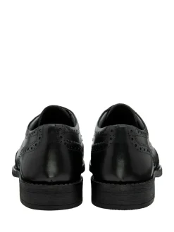 Frank Wright Black Leather Lace-Up Brogue Shoes