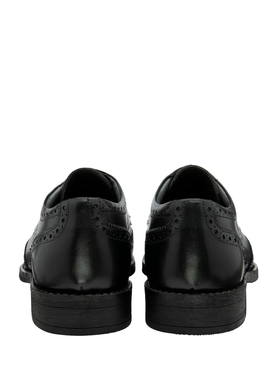 Frank Wright Black Leather Lace-Up Brogue Shoes