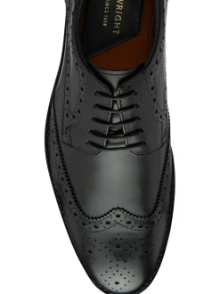 Frank Wright Black Leather Lace-Up Brogue Shoes