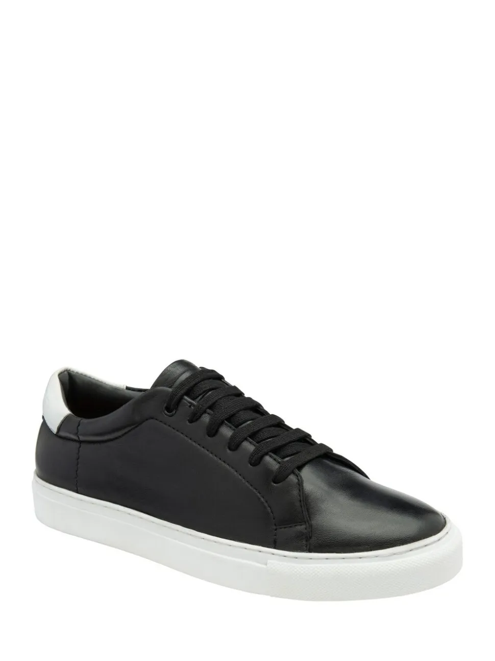 Frank Wright Black Leather Lace-Up Classic Trainers