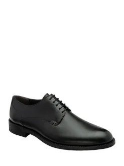 Frank Wright Black Leather Lace-Up Derby Shoes