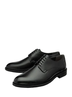 Frank Wright Black Leather Lace-Up Derby Shoes