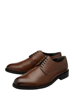 Frank Wright Brown Leather Lace-Up Derby Shoes