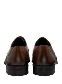 Frank Wright Brown Leather Lace-Up Derby Shoes