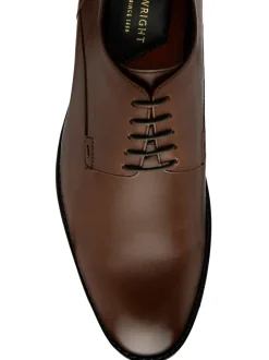 Frank Wright Brown Leather Lace-Up Derby Shoes