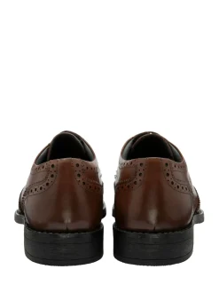 Frank Wright Brown Leather Lace-Up Brogue Shoes