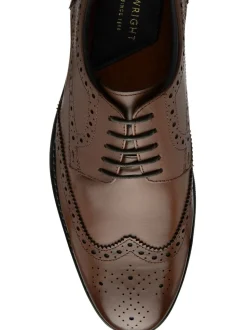 Frank Wright Brown Leather Lace-Up Brogue Shoes