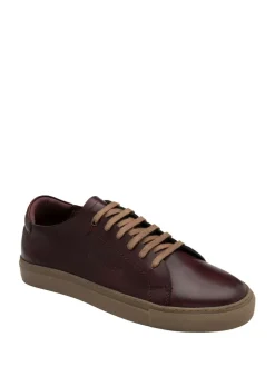 Frank Wright Red Premium Leather Lace-Up Trainers