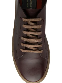 Frank Wright Red Premium Leather Lace-Up Trainers