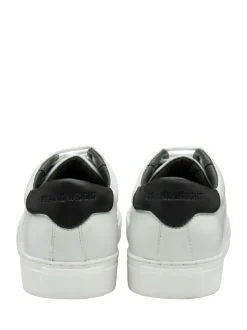 Frank Wright White Leather Lace-Up Classic Trainers