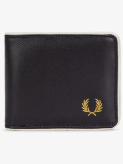 Fred Perry Black Coated Polyester Billfold Wallet
