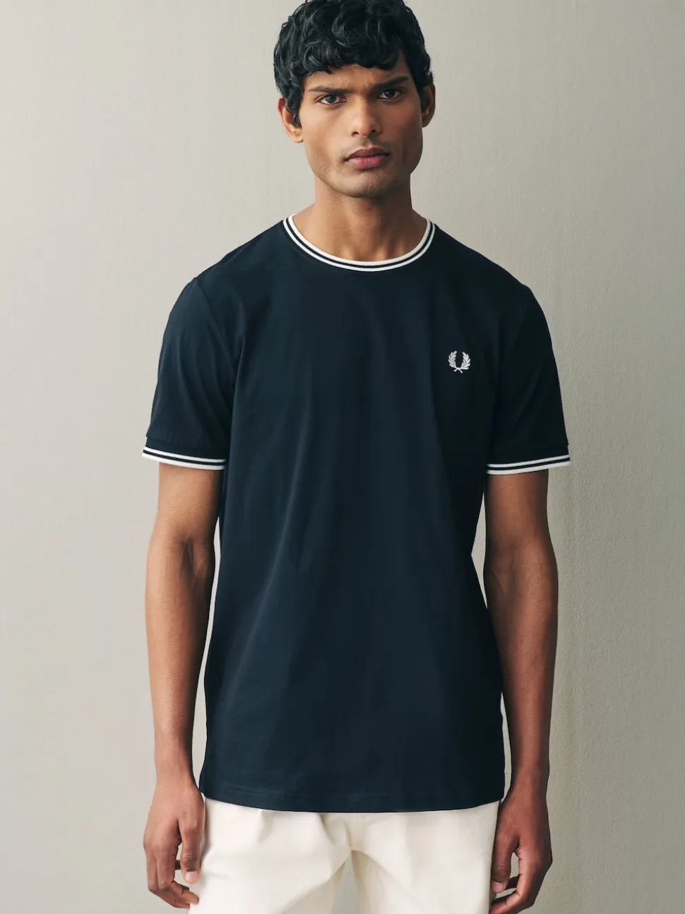 Fred Perry Black Fred Perry Twin Tipped Logo T-Shirt