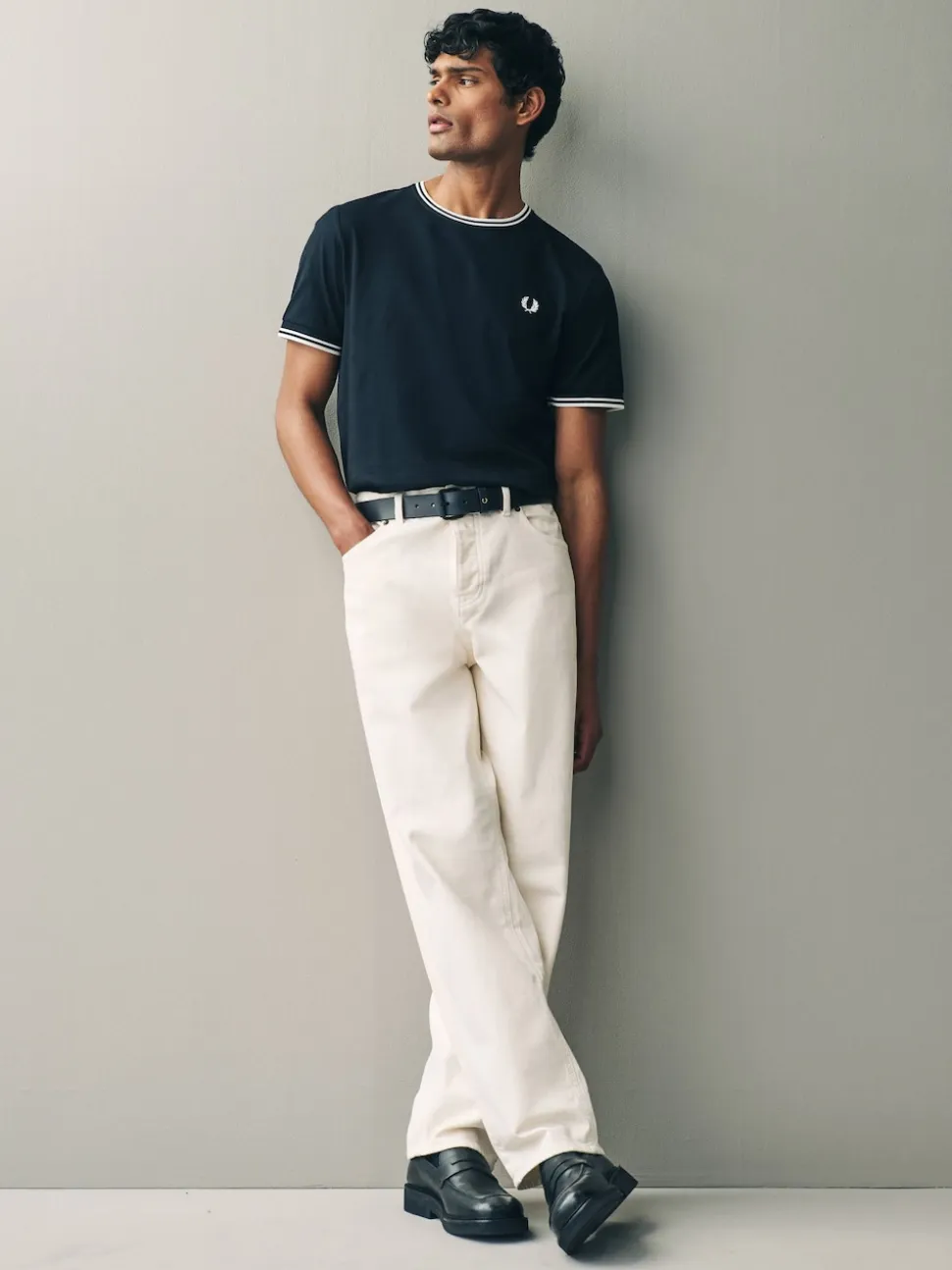 Fred Perry Black Fred Perry Twin Tipped Logo T-Shirt