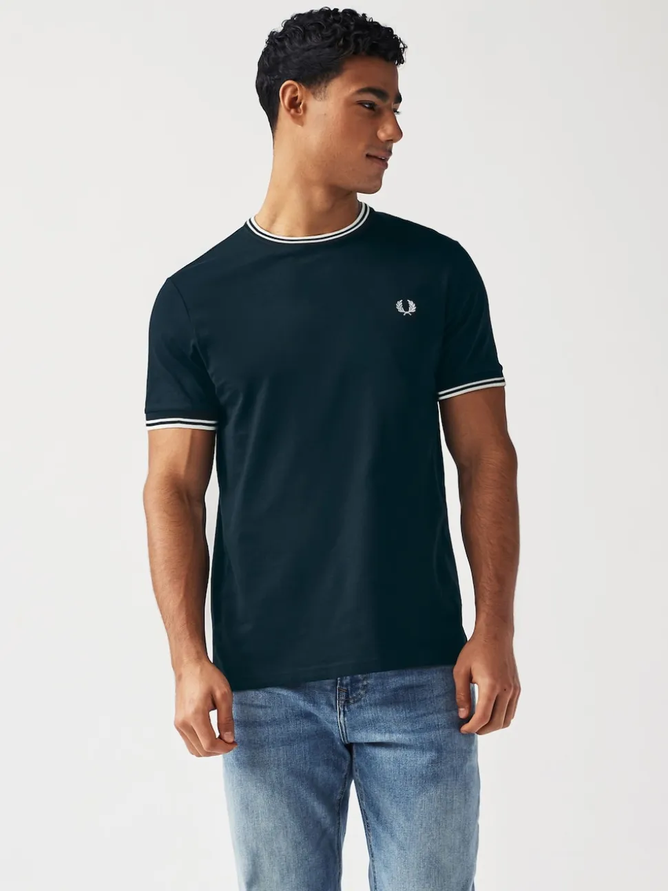 Fred Perry Black Fred Perry Twin Tipped Logo T-Shirt