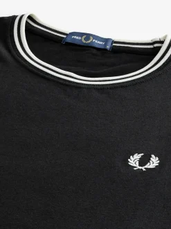 Fred Perry Black Fred Perry Twin Tipped Logo T-Shirt