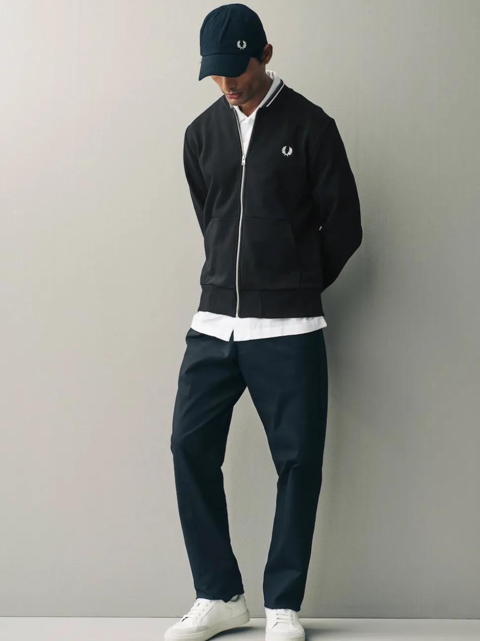 Fred Perry Black Zip Up Sweatshirt