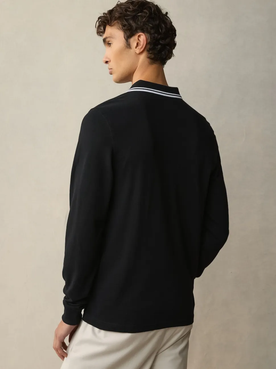 Fred Perry Black/White Sleeve Twin Tipped Polo Shirt