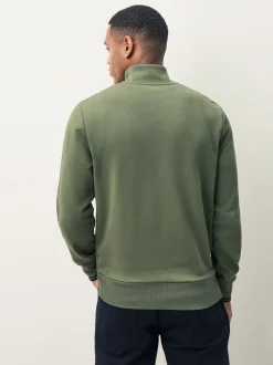 Fred Perry Green Half Zip Sweatshirt