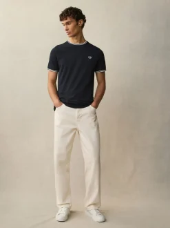 Fred Perry Navy Blue Fred Perry Twin Tipped Logo T-Shirt