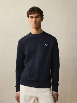 Fred Perry Navy Neck Sweatshirt