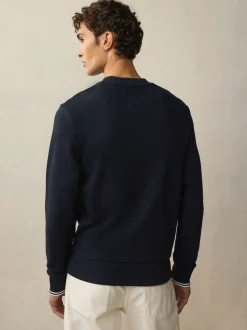 Fred Perry Navy Neck Sweatshirt