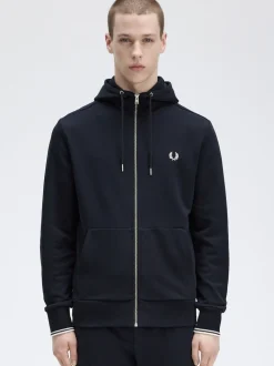 Fred Perry Navy Zip Up Hoodie