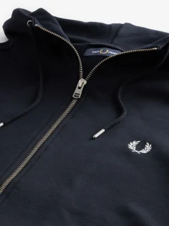 Fred Perry Navy Zip Up Hoodie