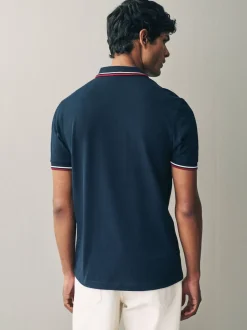 Fred Perry Navy/White/Red Tipped Polo Shirt