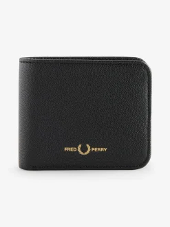Fred Perry Scotchgrain Leather Black Wallet