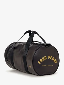 Fred Perry Tonal Classic Barrel Black Bag