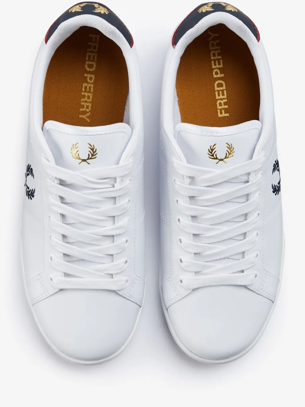 Fred Perry White B722 Leather Trainers
