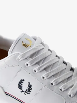 Fred Perry White B722 Leather Trainers
