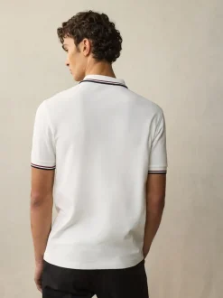 Fred Perry White/Red/Navy Tipped Polo Shirt