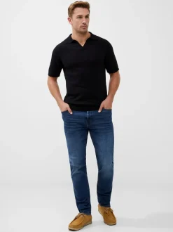 French Connection Blue Cotton Blend Slim Fit Stretch Jeans