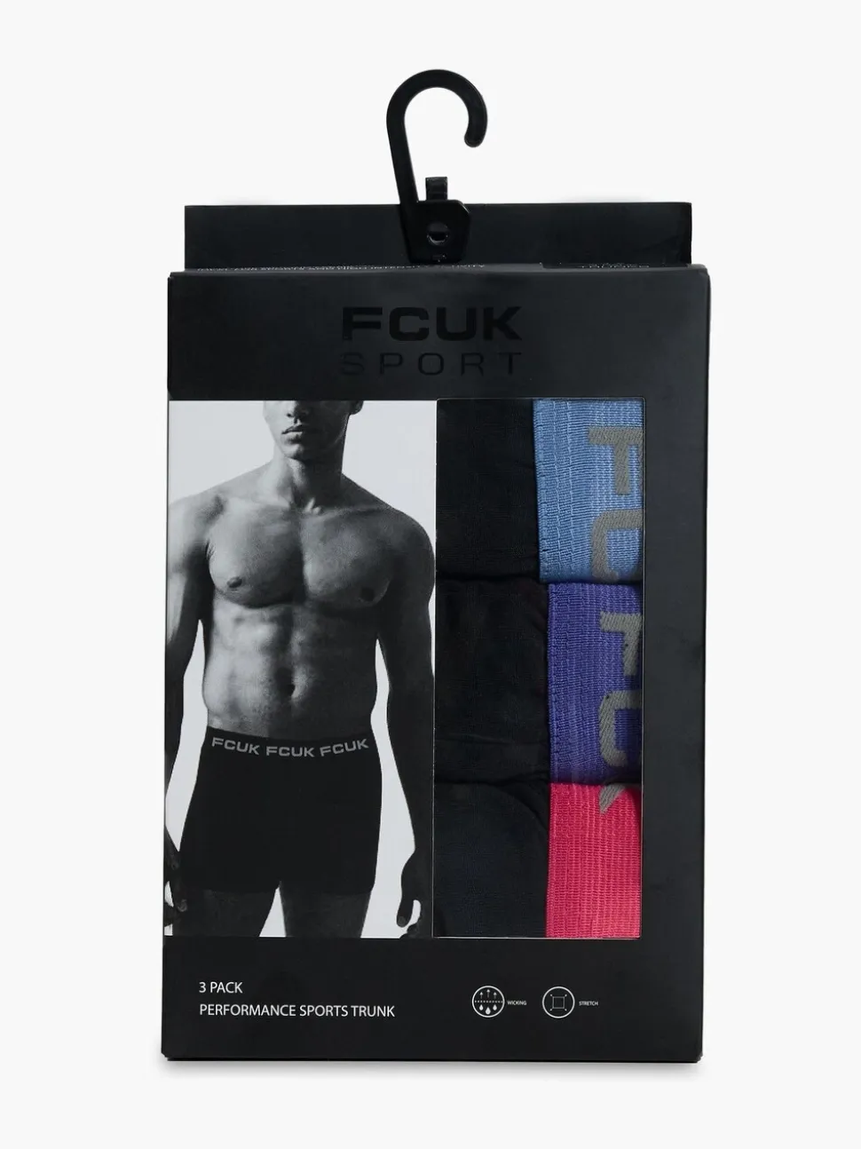 French Connection Blue FCUK Stretch Boxers 3 Pack