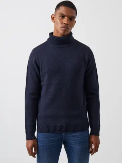 French Connection Blue Roll Neck Knit Jumper