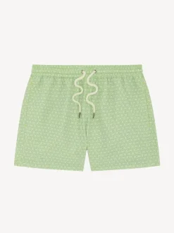Frescobol Carioca Green Ipanema Micro Print Rio Swim Shorts