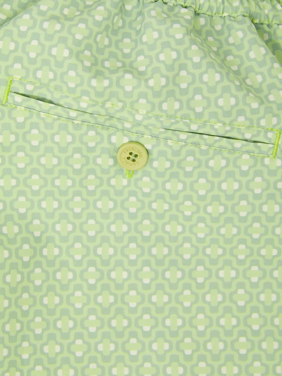 Frescobol Carioca Green Ipanema Micro Print Rio Swim Shorts