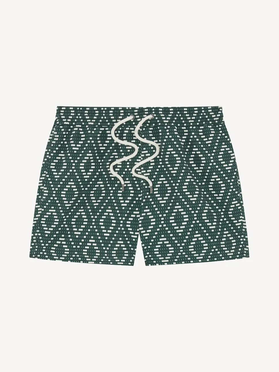 Frescobol Carioca Green Raffia Angra Print Rio Swim Shorts