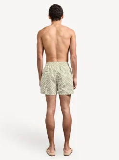 Frescobol Carioca Natural Santos Lotus Print Rio Swim Shorts