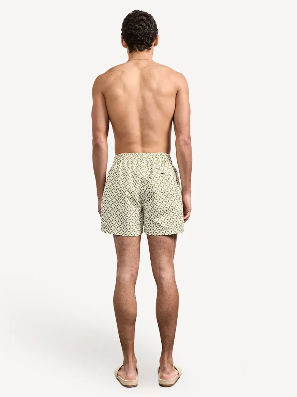 Frescobol Carioca Natural Santos Lotus Print Rio Swim Shorts